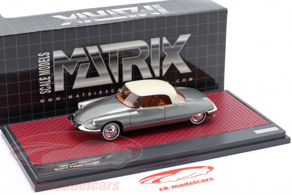 Citroen DS21 Grand Palais Coupe 1967 zilvergrijs metalen 1:43 Matrix