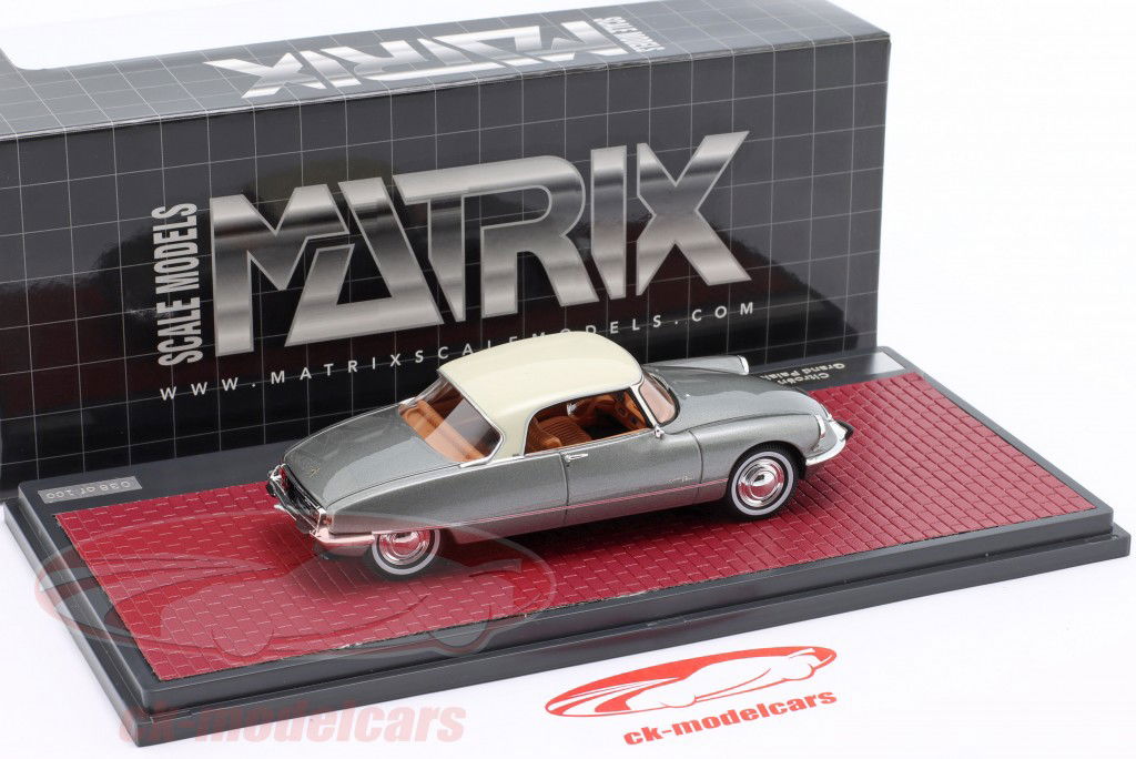 Citroen DS21 Grand Palais Coupe 1967 sølvgrå metallisk 1:43 Matrix