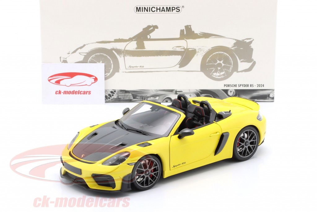 Porsche 718 Spyder RS 魏萨赫包裹 建造年份 2024 黄色的 1:18 Minichamps