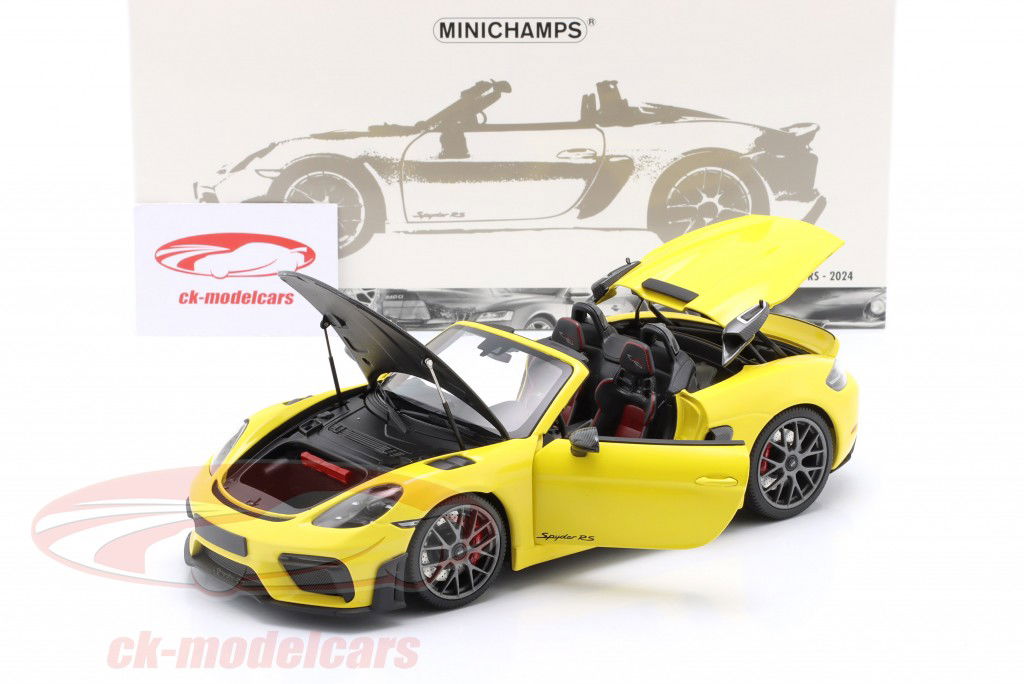 Porsche 718 Spyder RS 魏萨赫包裹 建造年份 2024 黄色的 1:18 Minichamps