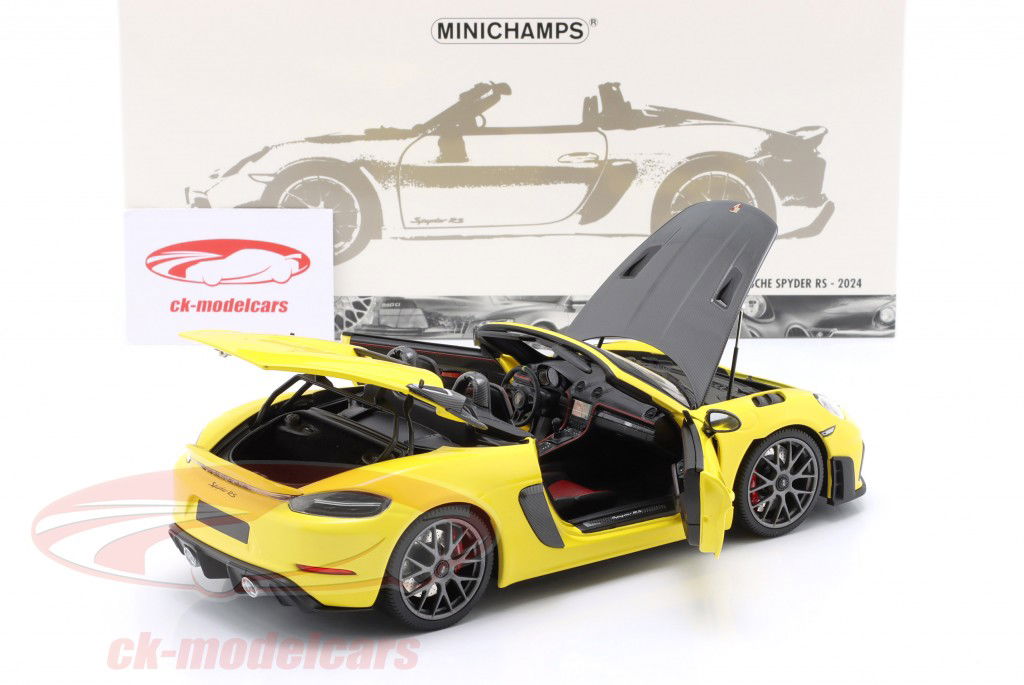 Porsche 718 Spyder RS Pacchetto Weissach Anno di costruzione 2024 giallo 1:18 Minichamps