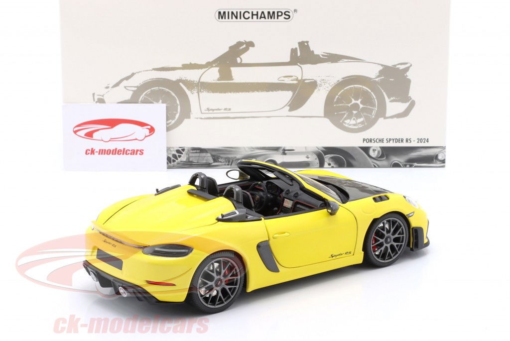 Porsche 718 Spyder RS Weissach package year 2024 yellow 1:18 Minichamps