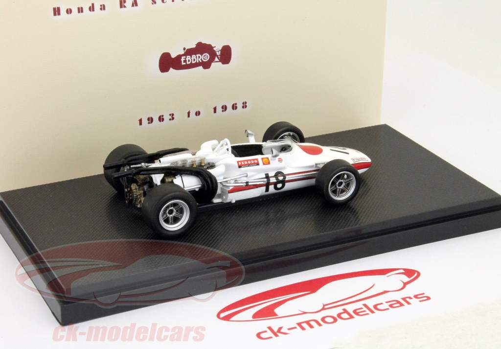 【未使用級】HONDA RA302 1968 FranceGP Ebbro 1:43 J. Schlesser Honda RA302 #18 FranceGP 1968 44384