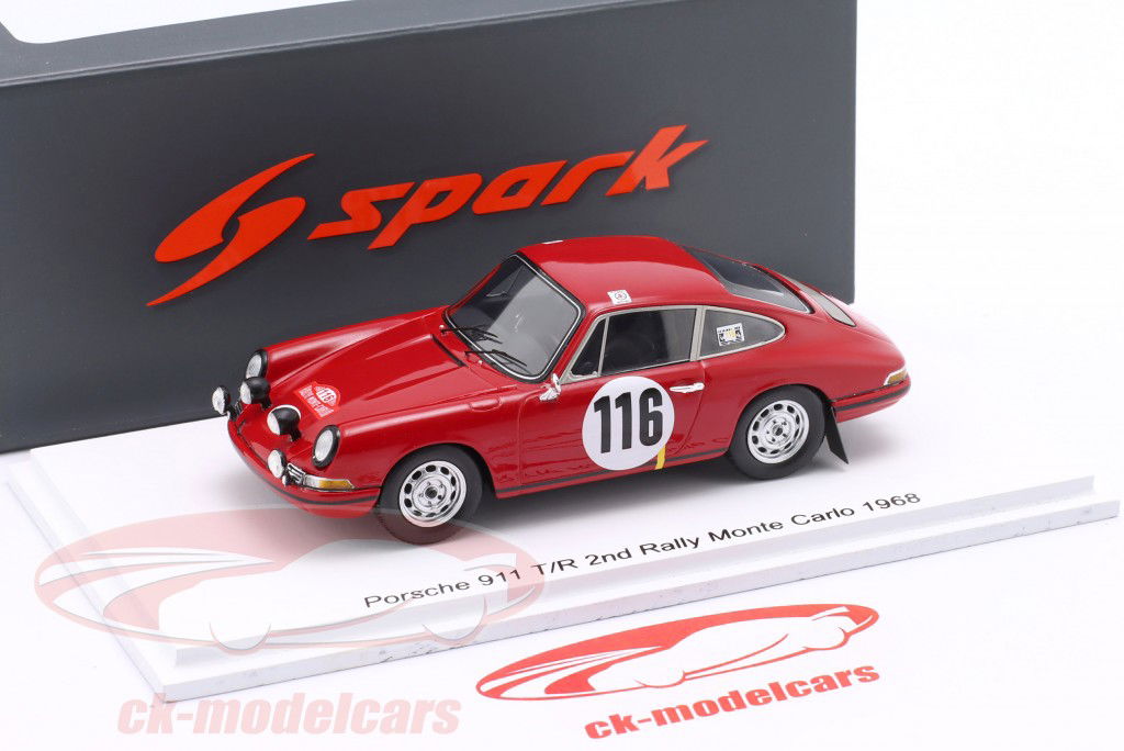 Porsche 911 T/R #116 2nd Rallye Monte Carlo 1968 Toivonen, Tiukkanen 1:43 Spark