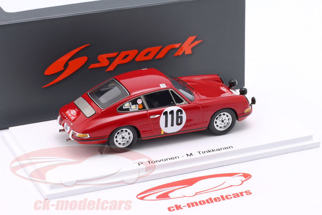 Porsche 911 T/R #116 2nd Rallye Monte Carlo 1968 Toivonen, Tiukkanen 1:43 Spark
