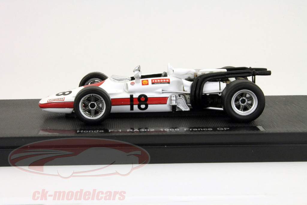 【未使用級】HONDA RA302 1968 FranceGP Ebbro 1:43 J. Schlesser Honda RA302 #18 FranceGP 1968 44384