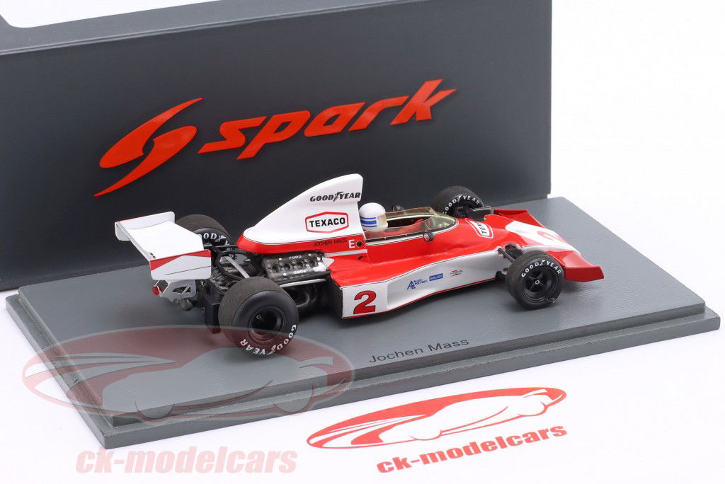 Jochen Mass McLaren M23 #2 winnaar Spanje GP formule 1 1975 1:43 Spark
