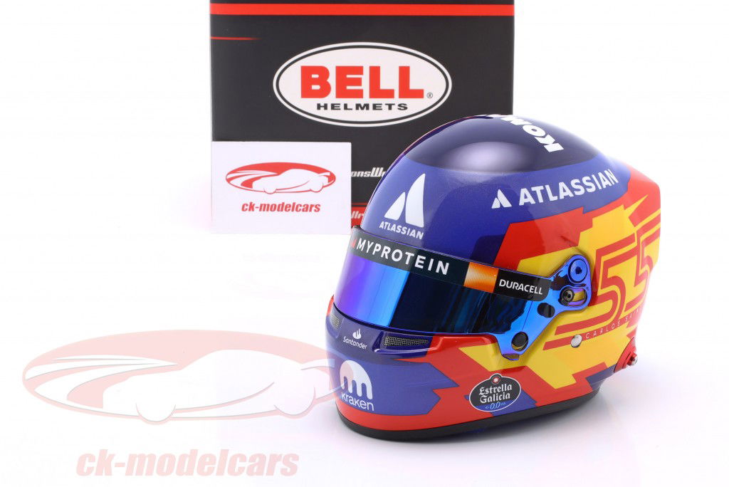 Carlos Sainz jr. #55 Williams Racing formule 1 2025 casque 1:2 Bell
