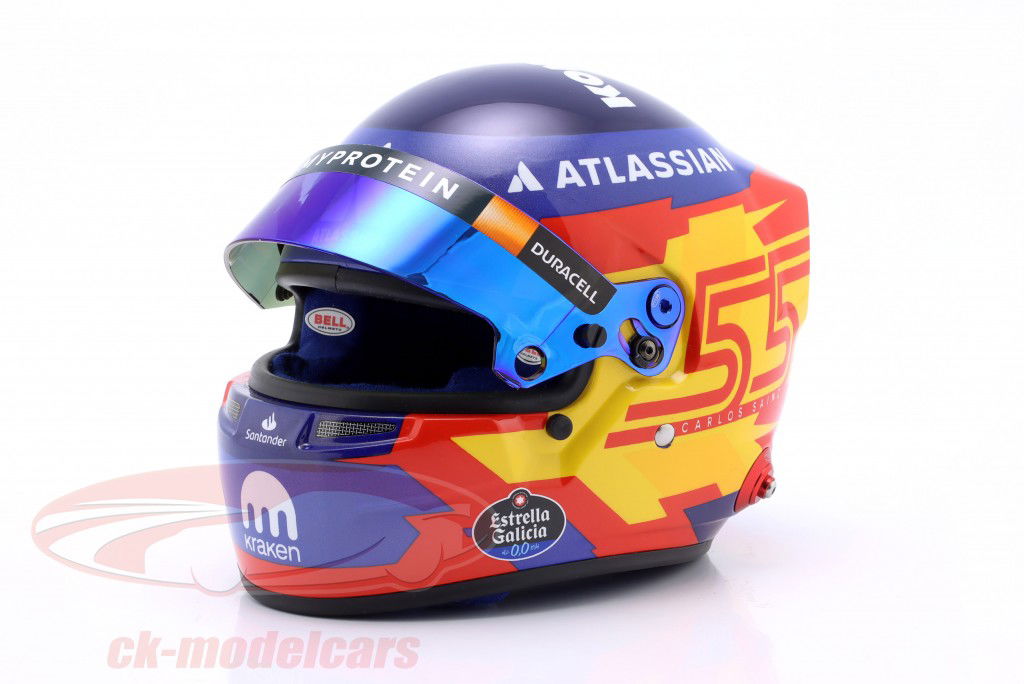 Carlos Sainz jr. #55 Williams Racing formule 1 2025 casque 1:2 Bell