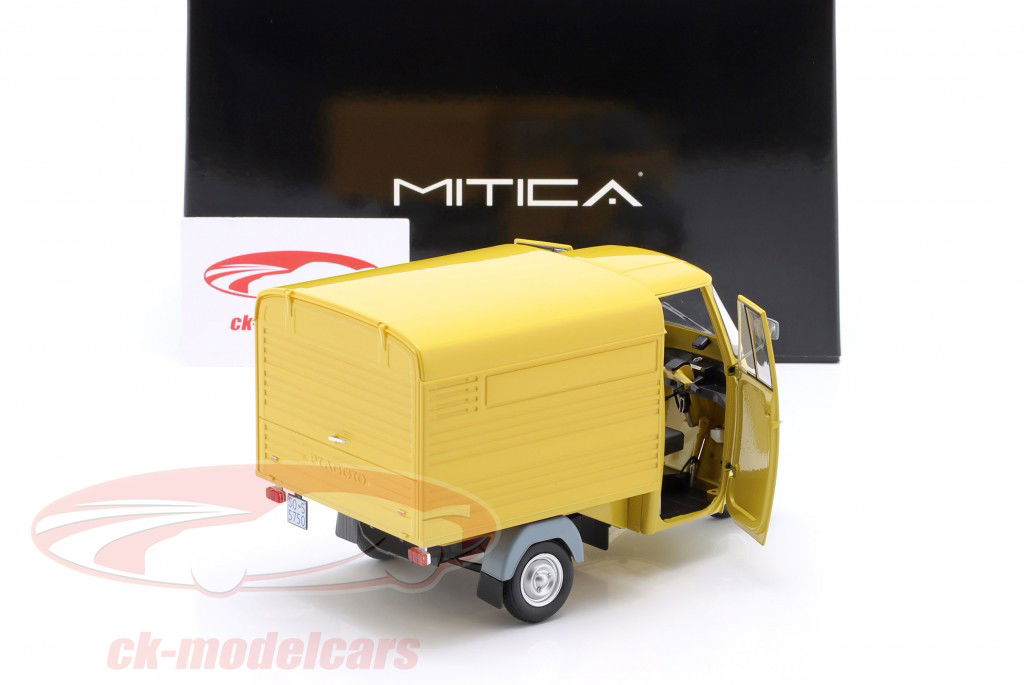 Piaggio Ape P501 Pick-Up Furgone Chiuso Anno di costruzione 1979 giallo 1:18 MITICA
