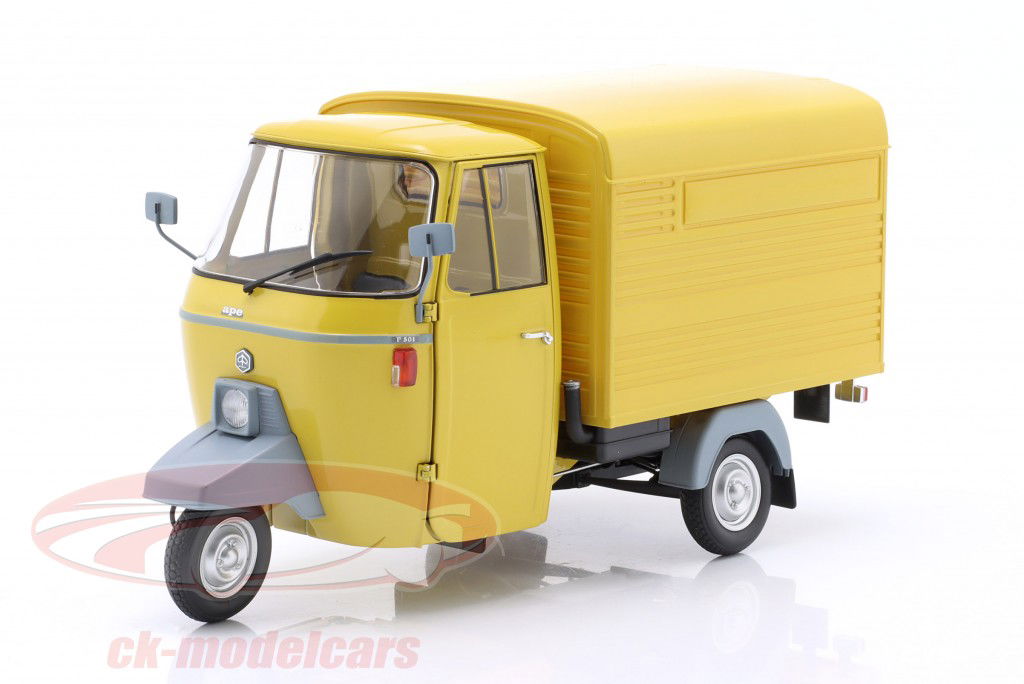 Piaggio Ape P501 Pick-Up Furgone Chiuso Anno di costruzione 1979 giallo 1:18 MITICA