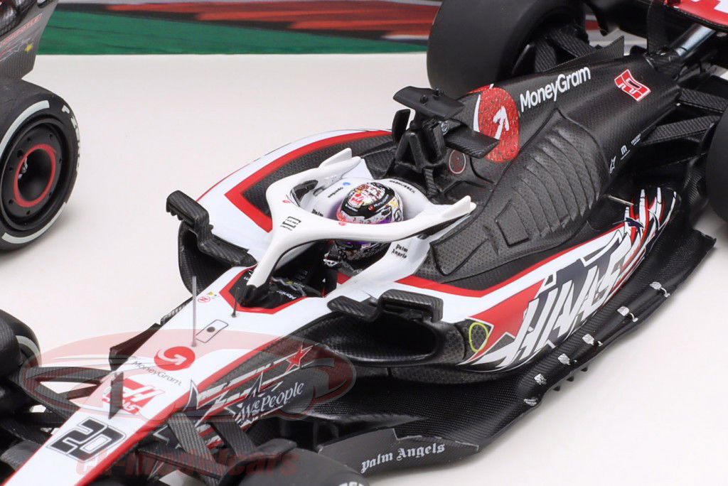 2-Car Set Hülkenberg #27 & Magnussen #20 EUA GP fórmula 1 2023 1:43 Minichamps