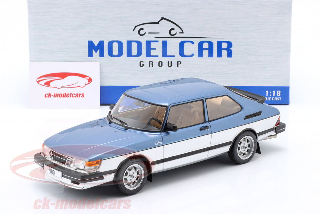 Saab 900 Turbo blue metallic / silver 1:18 ModelCar Group