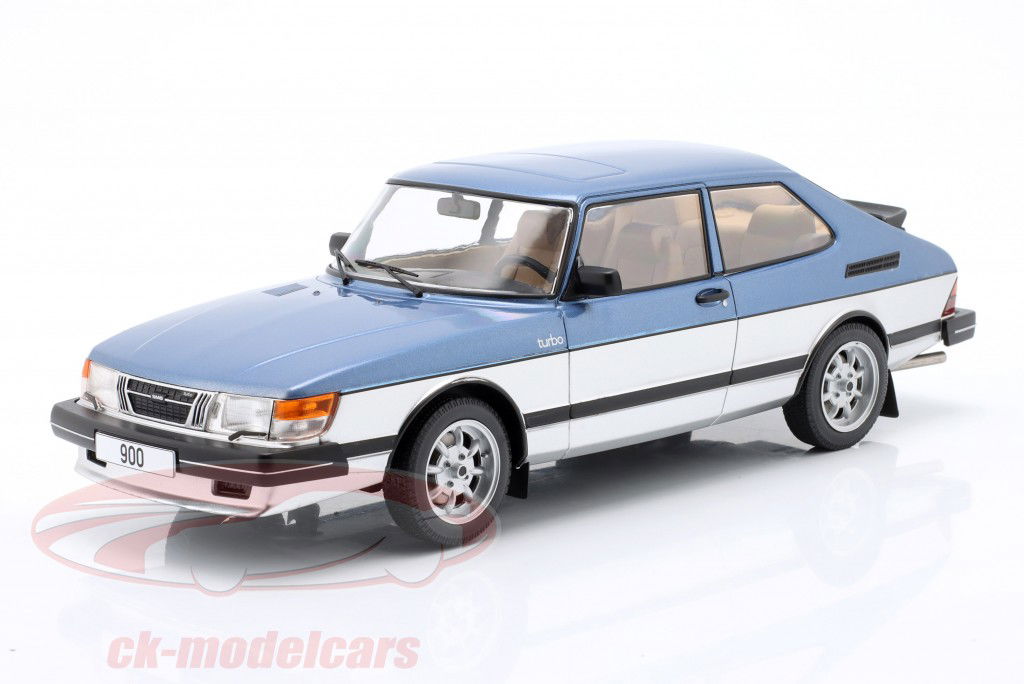 Saab 900 Turbo blu metallico / argento 1:18 ModelCar Group