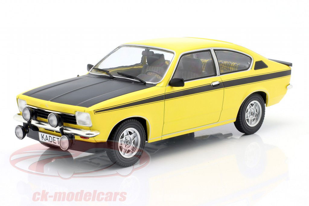 Opel Kadett C Coupe year 1975 yellow / black 1:18 ModelCar Group