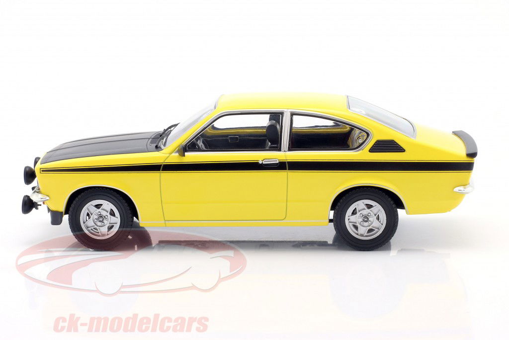 Opel Kadett C Coupe Ano de construção 1975 amarelo / preto 1:18 ModelCar Group
