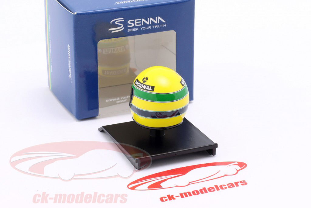 Ayrton Senna #12 John Player Team Lotus formule 1 1985 casque 1:10 Minichamps