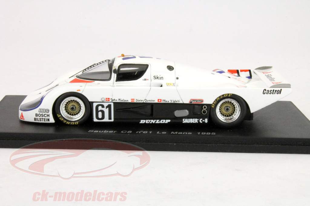 【国内配送】 1:43 Spark Sauber Nielsen / Welti 1985 LeMans 24h #61 C8 ミニカー