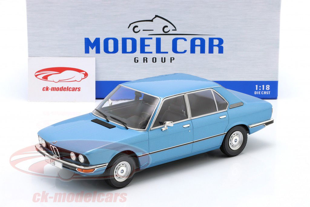 BMW 5 Series (E12) year 1973 light blue metallic 1:18 ModelCar Group