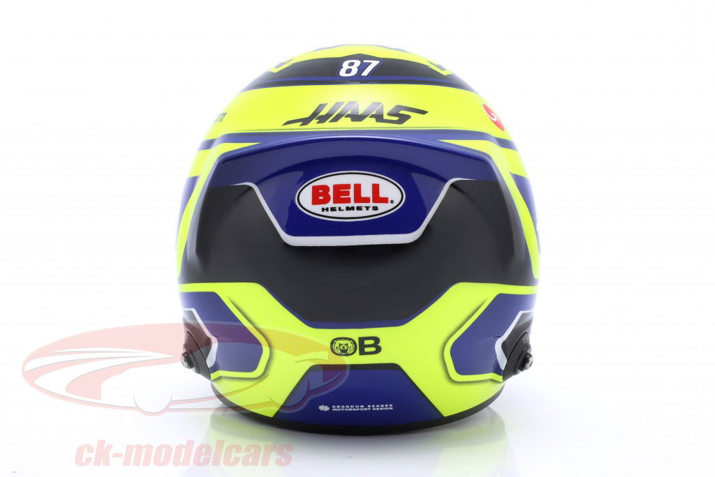 Oliver Bearman #87 MoneyGram Haas F1 hold formel 1 2025 hjelm 1:2 Bell