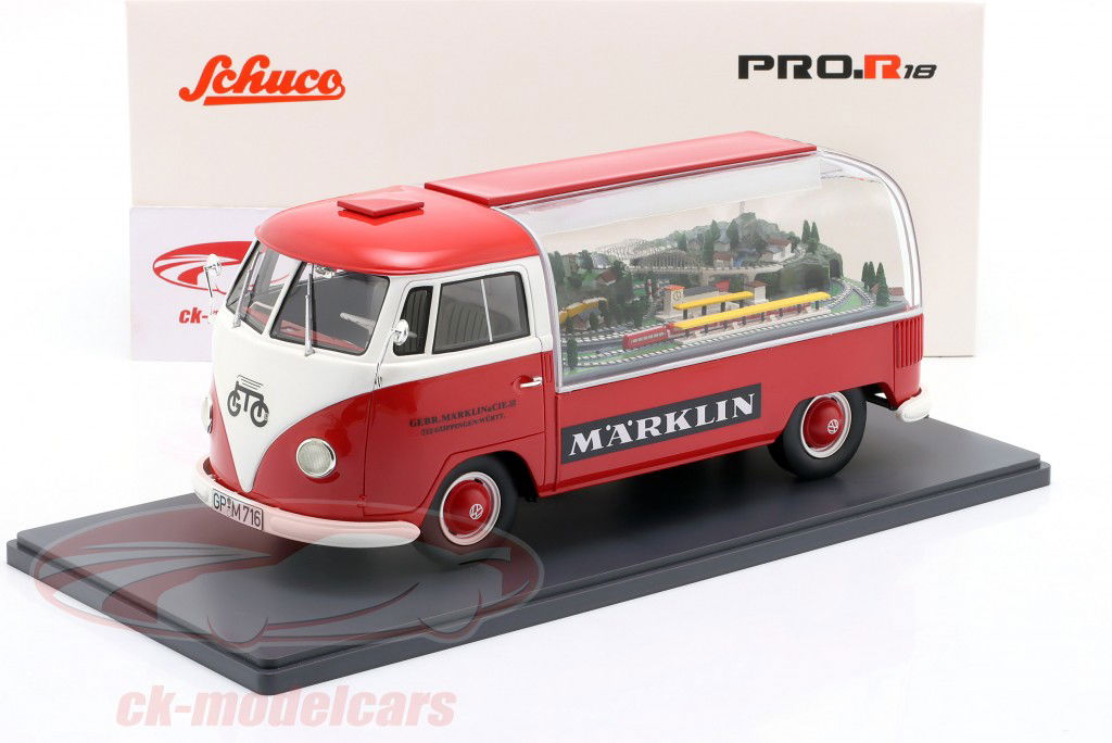 Volkswagen VW T1 Veículo publicitário Märklin Ano de construção 1959 vermelho 1:18 Schuco