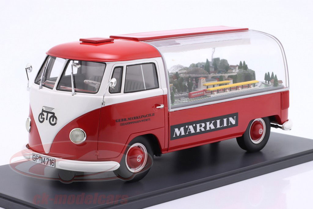 Volkswagen VW T1 Veicolo pubblicitario Märklin Anno di costruzione 1959 rosso 1:18 Schuco