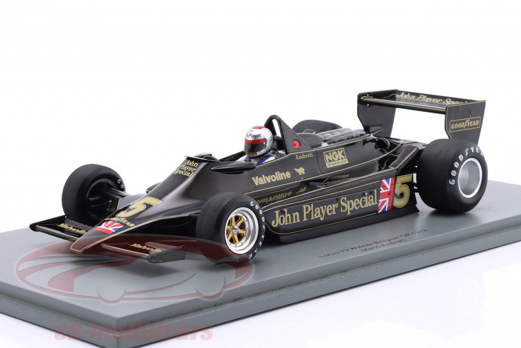 M. Andretti Lotus 79 #5 gagnant Belgique GP formule 1 Champion du monde 1978 1:18 Spark