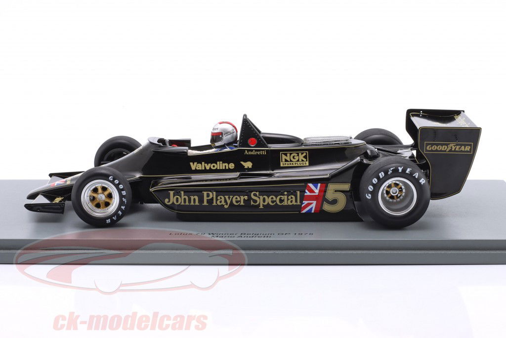M. Andretti Lotus 79 #5 gagnant Belgique GP formule 1 Champion du monde 1978 1:18 Spark