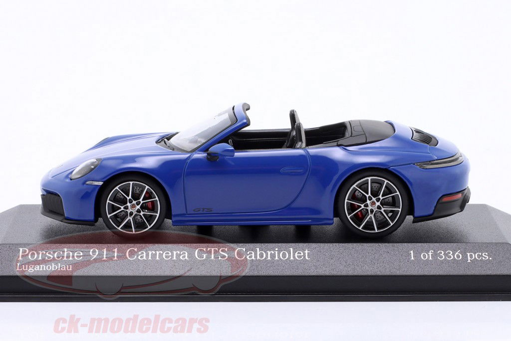 Porsche 911 (999.2) Carrera GTS Convertible Année de construction 2024 Bleu de Lugano 1:43 Minichamps