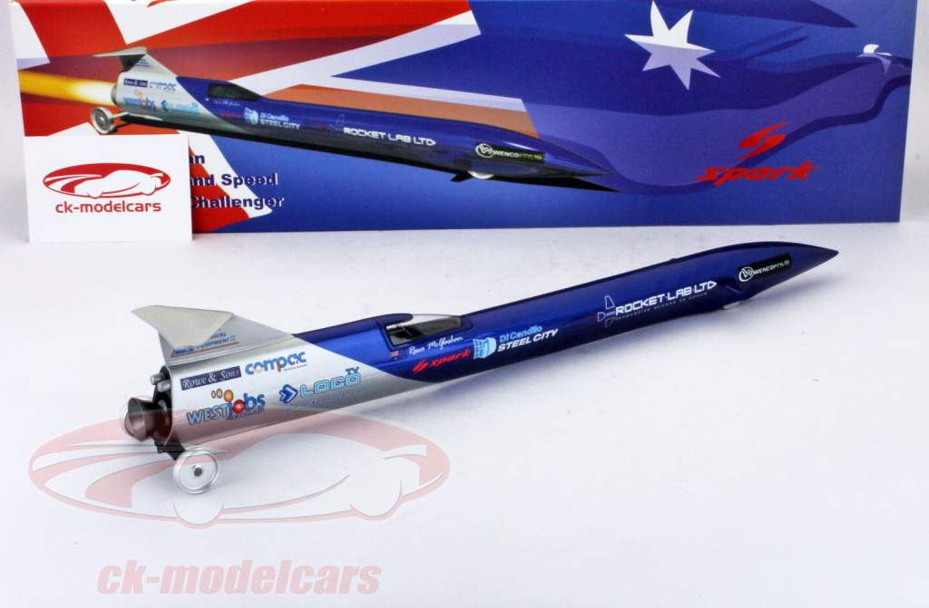 Aussie Invader 5R Rosco Mcglashan 1,000 MPH Project blau - silber 1:43 Spark