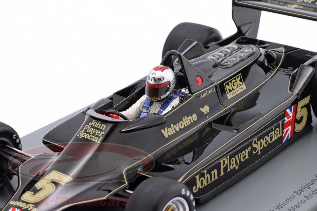 M. Andretti Lotus 79 #5 gagnant Belgique GP formule 1 Champion du monde 1978 1:18 Spark
