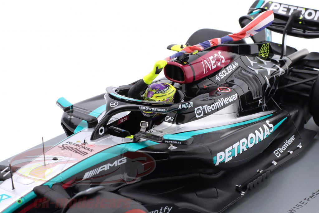 L. Hamilton Mercedes-AMG F1 W15 #44 ganador británico GP fórmula 1 2024 1:18 Spark