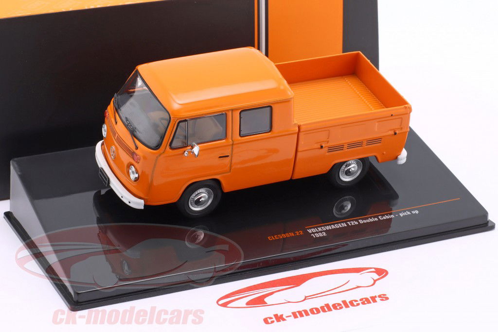Volkswagen VW T2b Doppelkabine Pick-Up 1972 orange 1:43 Ixo