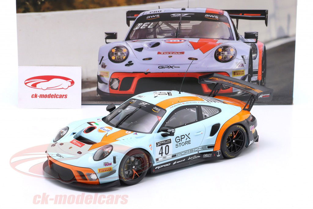 Porsche 911 GT3 R #40 Gulf GPX 24h Spa 2020 Delétraz, Dumas, Preining 1:18 Ixo