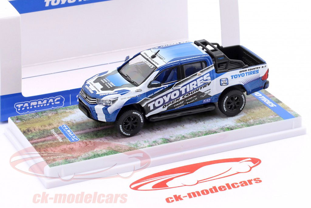 Toyota Hiace Widebody Toyo Tires azul con decoración 1:64 Tarmac Works