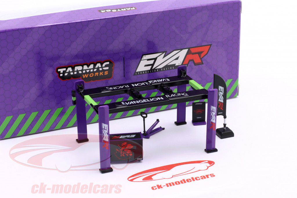 ガレージ 道具 Set Evangelion Racing 緑 / 紫 1:64 Tarmac Works