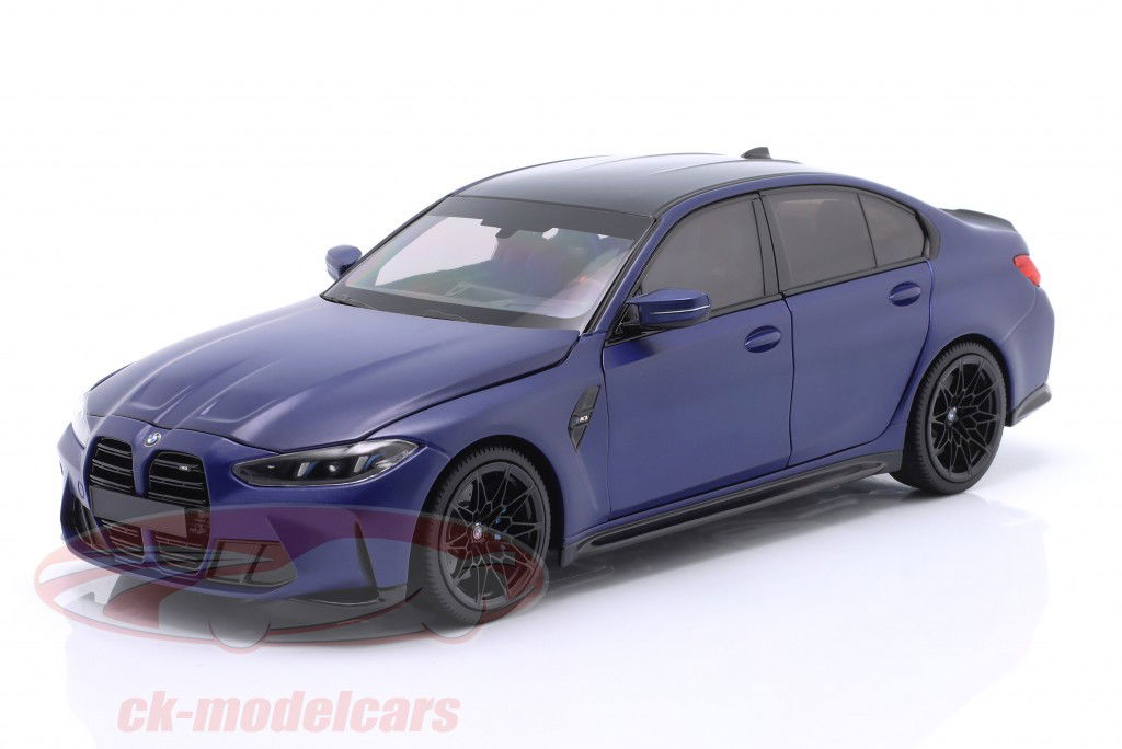 BMW M3 (G80) limousine Byggeår 2024 kedelig blå metallisk 1:18 Minichamps