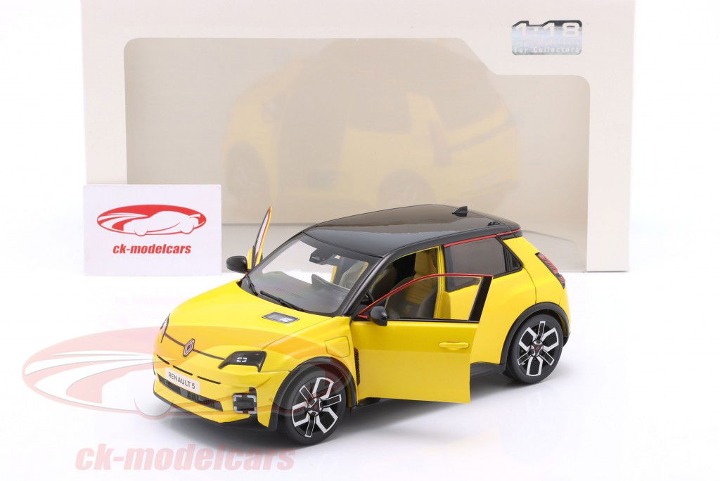 Renault 5 E-Tech Bouwjaar 2024 pop geel 1:18 Solido