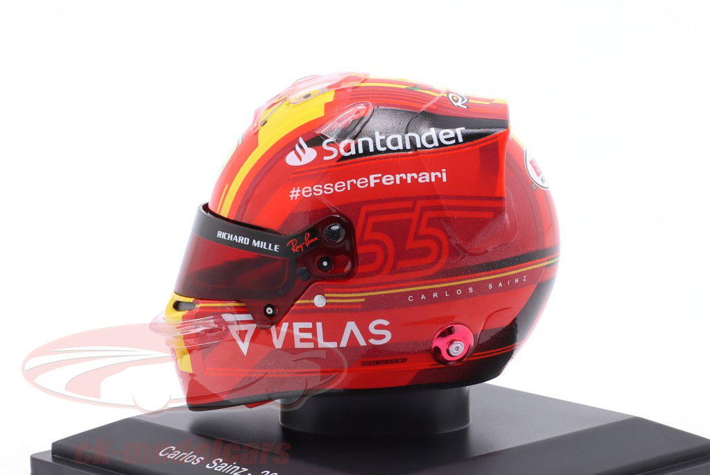 Carlos Sainz jr. Ferrari #55 4th Espanha GP fórmula 1 2022 capacete 1:5 Spark Editions
