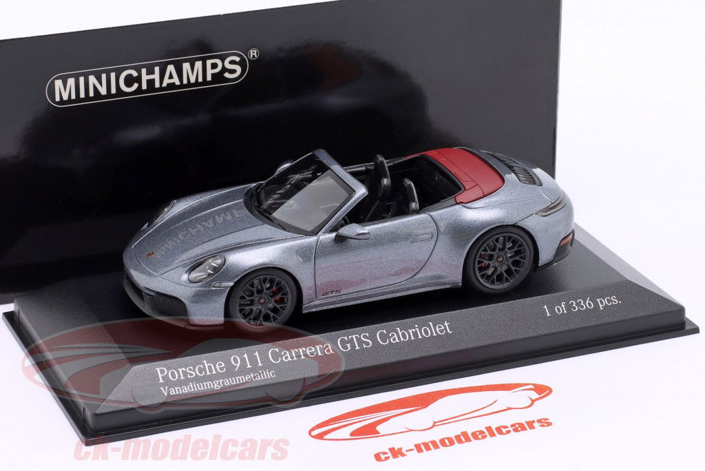 Porsche 911 (992.2) Carrera GTS Convertible 2024 gris vanadio metálico 1:43 Minichamps