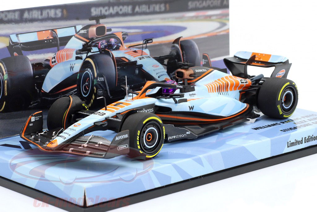 A. Albon Williams FW45 Gulf Design #23 新加坡 GP 公式 1 2023 1:43 Minichamps