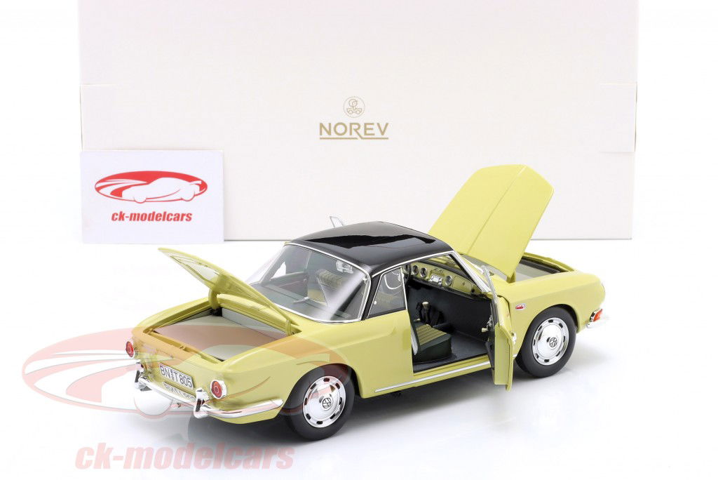 Volkswagen VW Karmann Ghia 1500 Baujahr 1961 Manila gelb 1:18 Norev