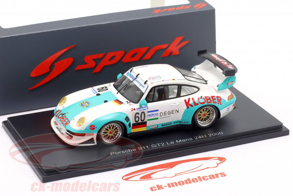Porsche 911 GT2 R #60 24h LeMans 2000 von Gartzen, Slater, Kendall 1:43 Spark