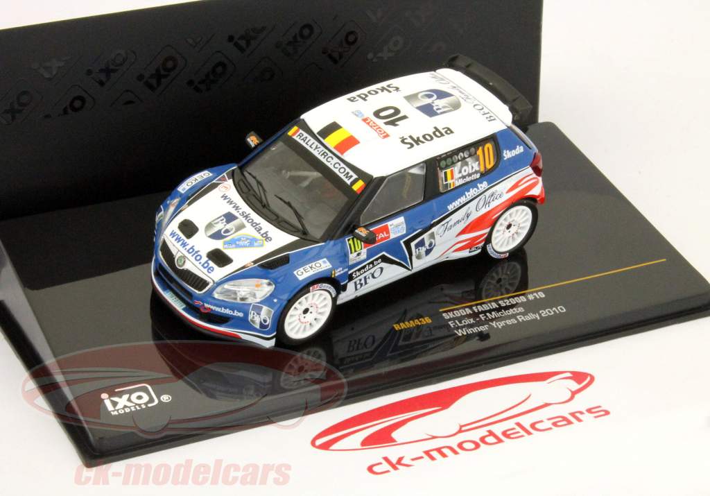 Skoda Fabia S2000 N ° 10 Vainqueur Rallye d'Ypres 2010 Loix, Miclotte 1:43 Ixo