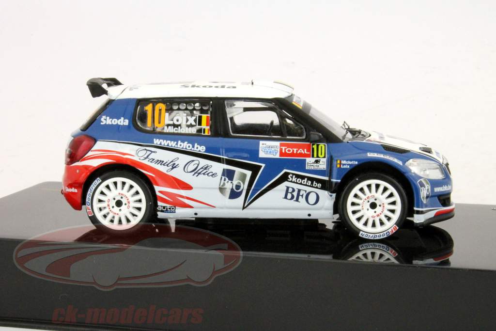 Skoda Fabia S2000 N ° 10 Vainqueur Rallye d'Ypres 2010 Loix, Miclotte 1:43 Ixo