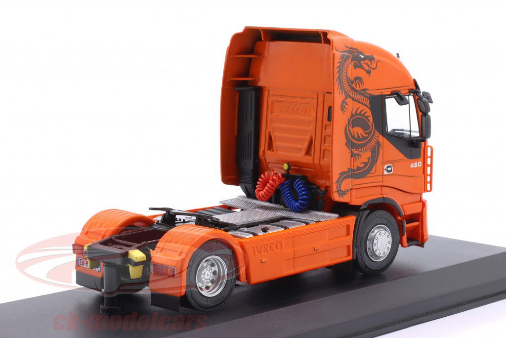 Iveco Stralis 500 Lastbil Byggeår 2008 orange / indretning 1:43 Hachette