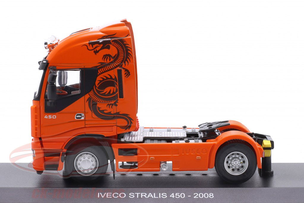Iveco Stralis 500 Lastbil Byggeår 2008 orange / indretning 1:43 Hachette