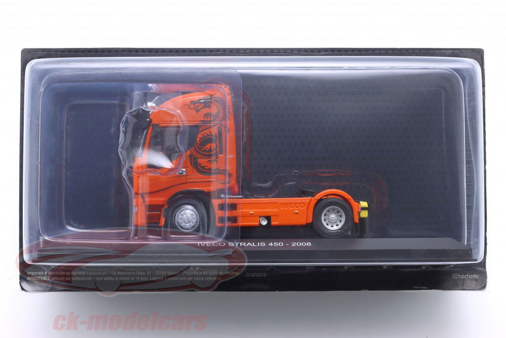 Iveco Stralis 500 Lastbil Byggeår 2008 orange / indretning 1:43 Hachette