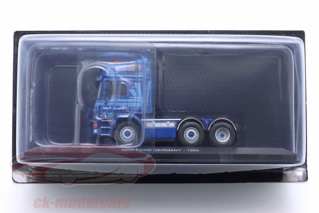 MAND F2000 Lastbil Byggeår 1995 blå / indretning 1:43 Hachette