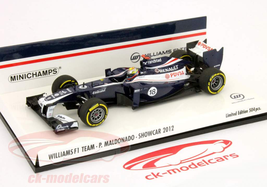 ミニチャンプス　1/43　ウィリアムズFW34　パストール・マルドナド　2012 1/43 MINICHAMPS 2012 WILLIAMS F1 Team Renault FW34 PASTOR